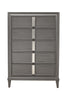38" Gray Solid Wood Five Drawer Standard Chest