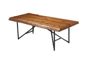 50" Black And Brown Solid Wood Rectangular Coffee Table