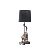 24" Dark Antiqued Gold Monkey Table Lamp With Black Drum Shade