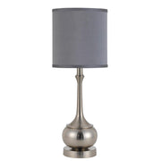 25" Nickel Metal Table Lamp With Taupe Cone Shade