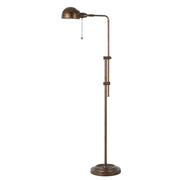 58" Rusted Adjustable Traditional Shaped Floor Lamp With Rust Dome Shade