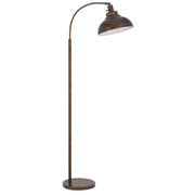 61" Rusted Traditional Shaped Floor Lamp With Rust Dome Shade