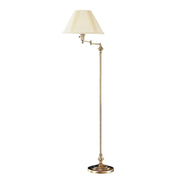 59" Bronze Swing Arm Floor Lamp With Beige Empire Shade