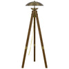 55" Brass Tripod Floor Lamp With Antiqued Brass Dome Shade