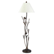 60" Rusted Traditional Shaped Floor Lamp With Brown Empire Shade