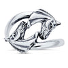 Horses Bypass Ring Sterling Silver