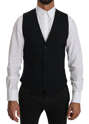 Blue Wool Waistcoat Formal Gilet Vest