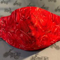 Red Roses Face Mask by Rebel, Made in USA