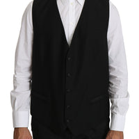 Black Wool  Waistcoat Formal Gilet Vest