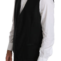 Black Wool  Waistcoat Formal Gilet Vest