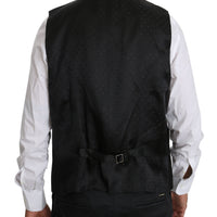 Black Wool  Waistcoat Formal Gilet Vest