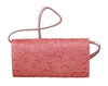 Pink Floral Lace Evening Long Clutch Cotton Bag