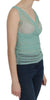 Green Cotton Stretch Mesh Tank Top