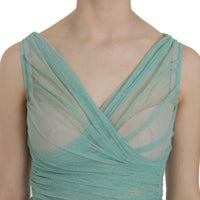 Green Cotton Stretch Mesh Tank Top