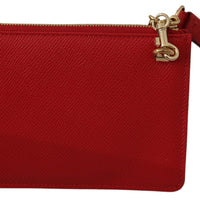 Red Leather Gold Chain Sling Phone Wallet SICILY Bag