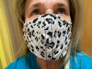 Leopard Gauzy Cotton Face Mask, Very Breathable, Made in USA