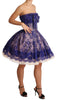 Purple Lace Ballerina Tulle Strapless  Dress