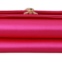 Pink Crystal Studs Evening Long Sling Borse Viscose Bag