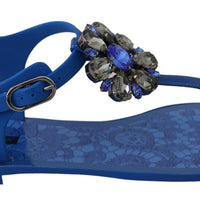 Blue Crystal Sandals Flip Flops Shoes