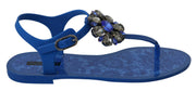 Blue Crystal Sandals Flip Flops Shoes