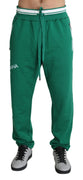 Green DG Crown Print Gym Sweatpants Cotton Pants