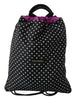 Black Dotted Adjustable Drawstring Women Nap Sack  Bag