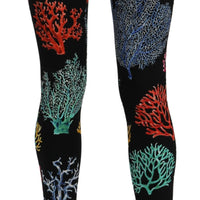Black Coral Tights Silk Stretch Slim Fit Pants