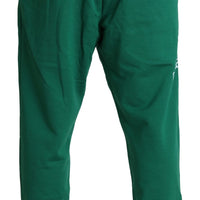 Green DG Crown Print Gym Sweatpants Cotton Pants