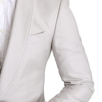 Silver Single Breasted 3 Piece Wool Suit