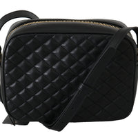 Black Red Shoulder Cross Body Quilted Leather Bag