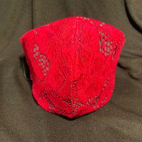 Cherry Red Lace Face Mask by Rebel, Made in USA