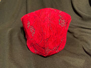 Cherry Red Lace Face Mask by Rebel, Made in USA