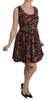 Black Floral Sheath Sleeveless Mini Dress