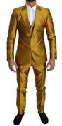 Gold Silk Slim Fit 3 Piece SICILIA Suit