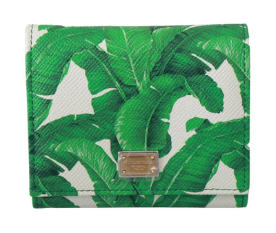 Banana Leaves Leather Trifold Credit Card Clutch Wallet