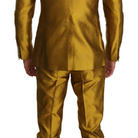Gold Silk Slim Fit 3 Piece SICILIA Suit