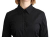 Black Formal Dress Shirt Cotton Top Shirt