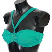 Blue Green Nylon Bikini Tops Swimsuit Beachwear