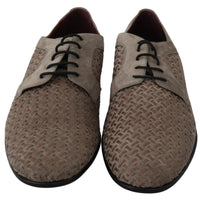 Brown Leather Suede Derby Formal Shoes