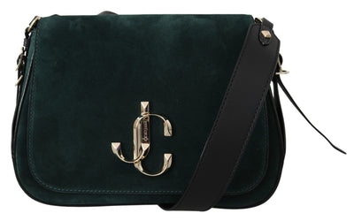 Varenne Dark Green/Black Leather Shoulder Bag