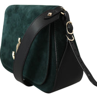 Varenne Dark Green/Black Leather Shoulder Bag