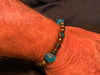 Turquoise and Bronze Glass Beads Bracelet
