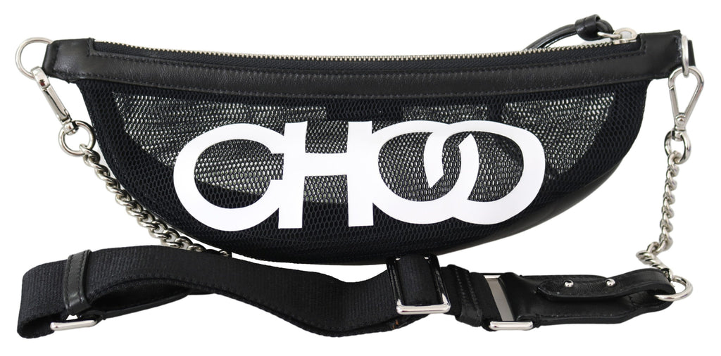 Faye Black/White Mesh Belt Bag