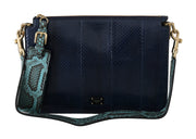 Dolce & Gabbana Blue Snakeskin BOOK Shoulder Leather Bag