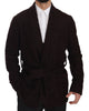 Bordeaux Robe Coat Mens Wrap  Jacket