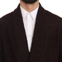 Bordeaux Robe Coat Mens Wrap  Jacket