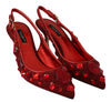 Red Crystal CHRISTMAS Slingbacks Shoes