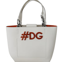 White #DG Women Hand Tote Borse Leather BEATRICE Bag