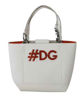 White #DG Women Hand Tote Borse Leather BEATRICE Bag
