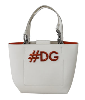 White #DG Women Hand Tote Borse Leather BEATRICE Bag